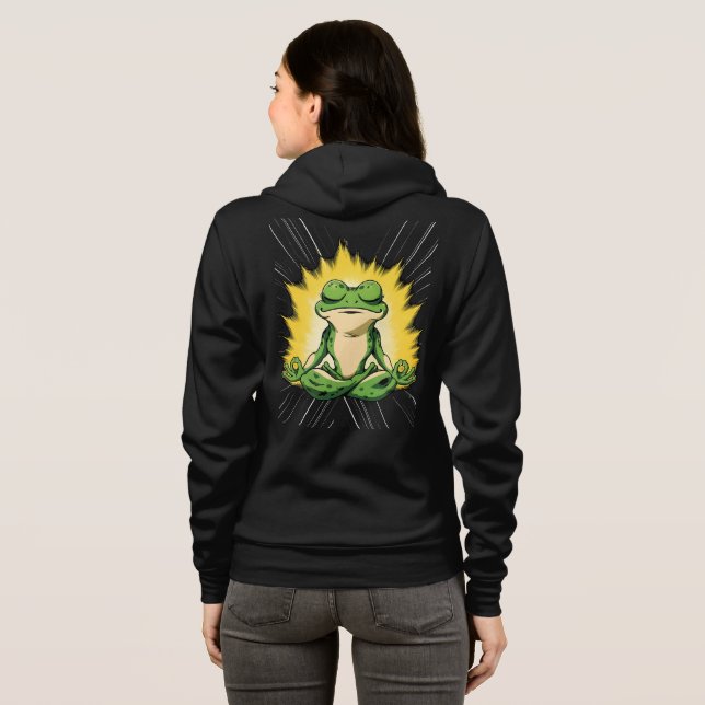 Zen Groda Meditation Super Saiyan Glöd Konst T Shirt (Hel baksida)