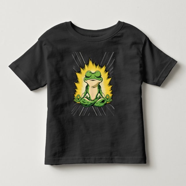 Zen Groda Meditation Super Saiyan Glöd Konst T Shirt (Framsida)