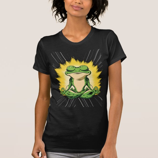 Zen Groda Meditation Super Saiyan Glöd Konst T Shirt (Framsida)
