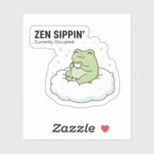 Zen Groda Tea Klistermärke – Lugn Söt Moln Djur