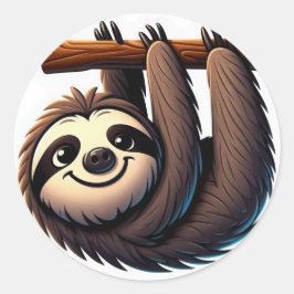 Zen Grönt Chill Sloth Runt Klistermärke
