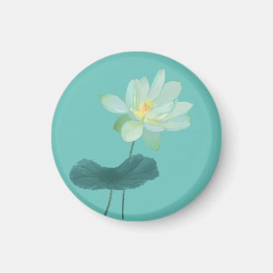 Zen Grönt Lotus Flower Asian Inspired Magnet