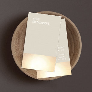 Zen Guld Glow Minimalistic Beige Visitkort