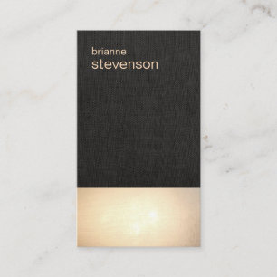 Zen Guld Glow-minimalistiskt Faux Linen-Affärskort Visitkort