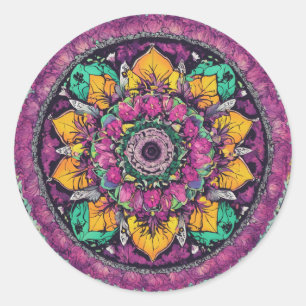 Zen Harmony Mandala Sticker Runt Klistermärke