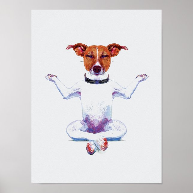 Zen Hund I Vattenfärg Poster (Framsidan)