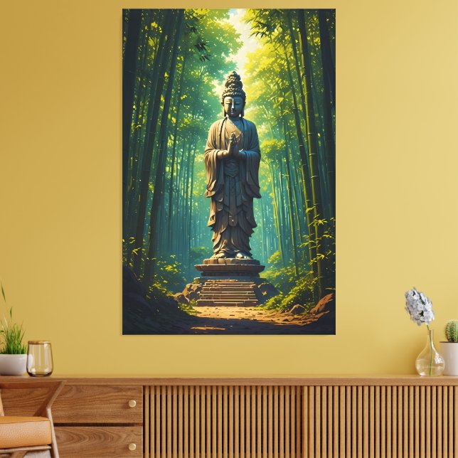 Zen i Bamboo Grove Canvastryck (Insitu (Vardagsrum))