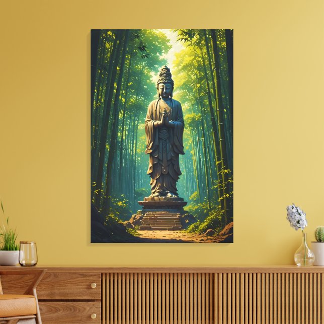 Zen i Bambuskogen Canvastryck (Insitu (Vardagsrum))