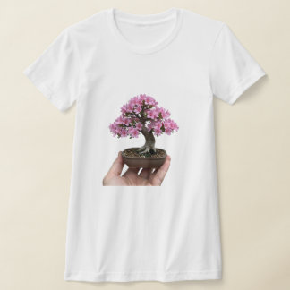 Zen in Palm: Miniature Blooming Azalea Bonsai Art T Shirt