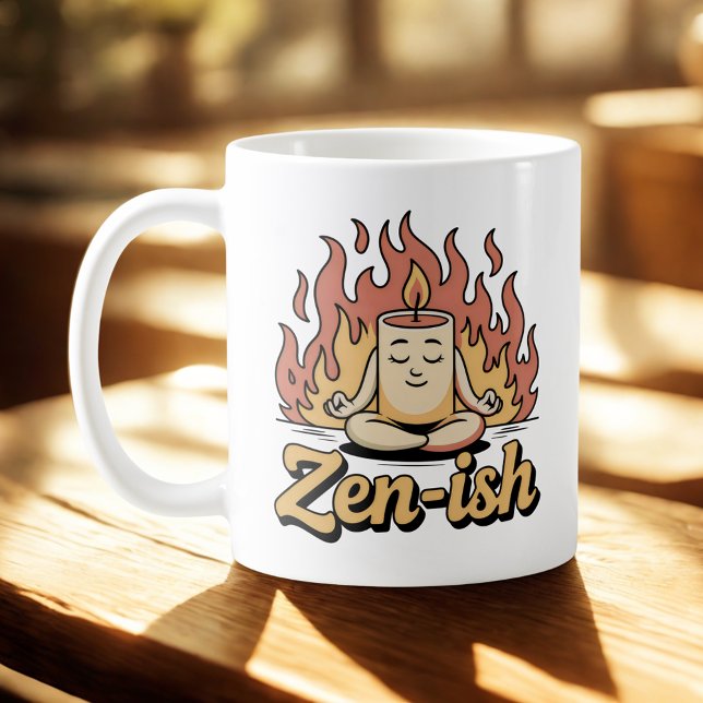 Zen-ish | Self-Aware Calm with Fiery Humor Kaffemugg (Skapare uppladdad)