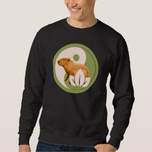Zen Kapibar Yin Yang Fredlig Natur Lång Ärmad Tröja