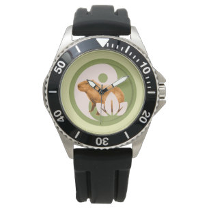 Zen Kapibar Yin Yang Fredlig Naturkonst Armbandsur