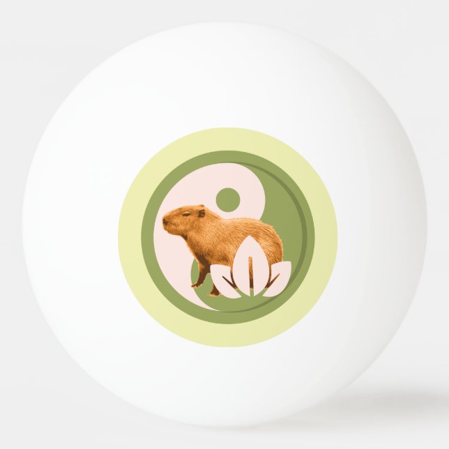 Zen Kapibar Yin Yang Fredlig Naturkonst Pingisboll (Framsidan)