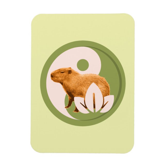Zen Kapybara Yin Yang Fredlig Natur Magnet (Vertikal)