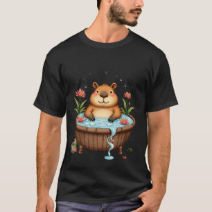 Zen Kapybarans Vattentub Vattenfärg Konst Hemdekor T Shirt