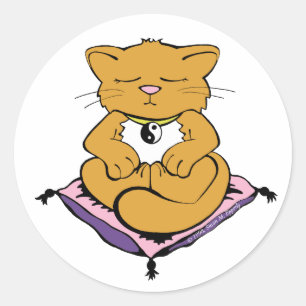 Zen Kat Runt Klistermärke