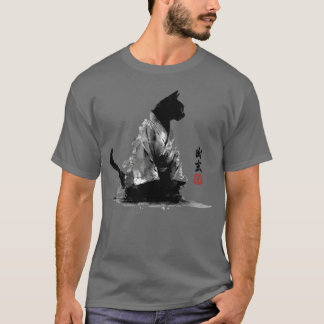 Zen Katt i Kimono Bläck Konst flicka flicka T Shirt