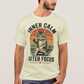 Zen Katt Retro Kampsport T Shirt