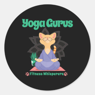 Zen Katt Yoga Gurus Meditation Lugn Lotus Vibbar K Runt Klistermärke