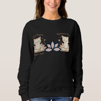 Zen Katt Yoga Minimal Söt Meditation Design T Shirt