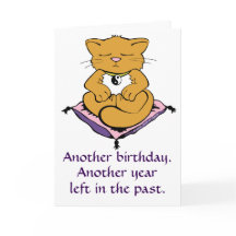 Zen Kattunge Meditation Yoga Birthday Card