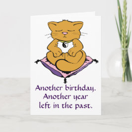 Zen Kattunge Meditation Yoga Birthday Card Kort