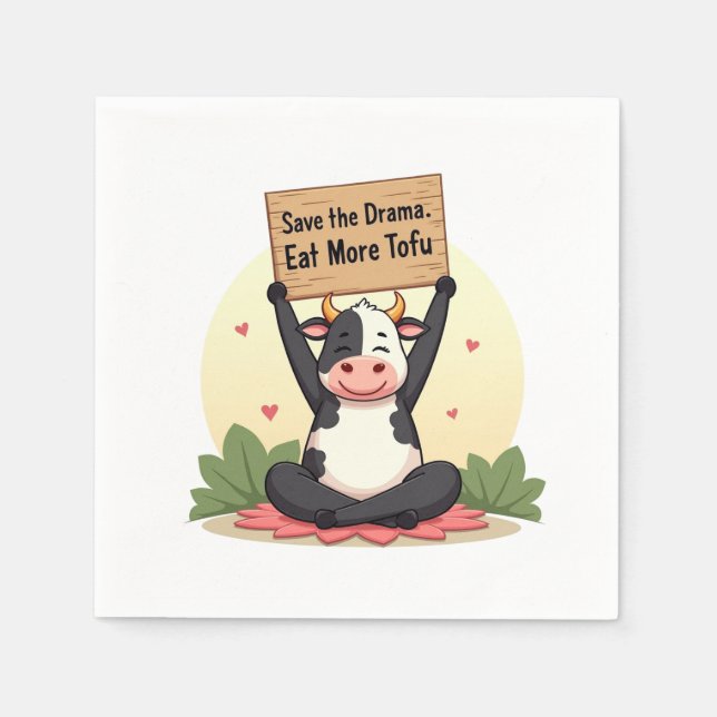 Zen Ko Protest – Spara Dramat, Ät Mer Tofu Pappersservett (Framsidan)