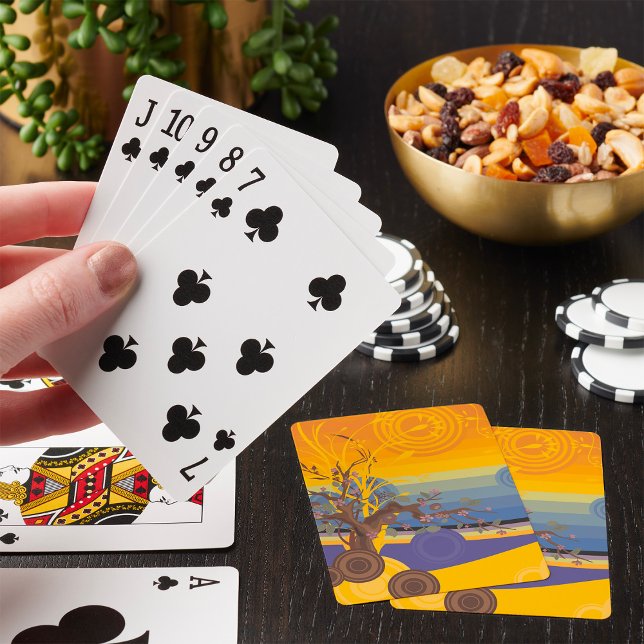 Zen Körsbärsblomstrande Träd Abstrakt Solnedgång K Casinokort (Skapare uppladdad)