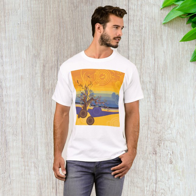 Zen Körsbärsblomstrande Träd Abstrakt Solnedgång K T Shirt (Skapare uppladdad)