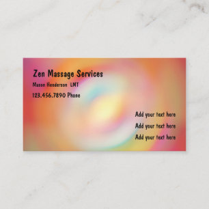 Zen licenserad massageterapeut visitkort