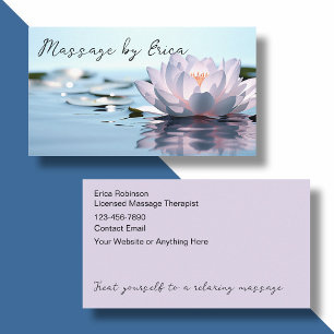 Zen-licensierad massageterapeut Lotus Flower Visitkort