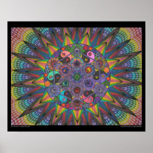 Zen Livets träd - Chakra Explosion Print Poster