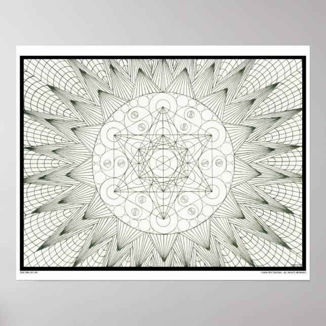 Zen Livets träd Coloring Poster (Framsidan)