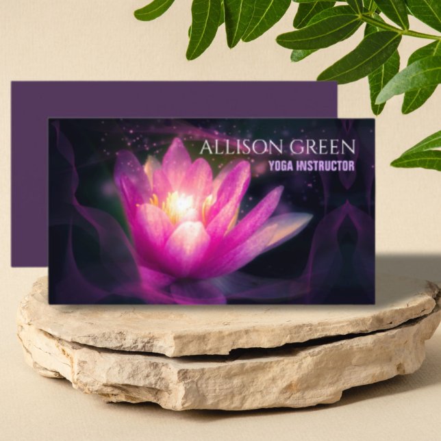 Zen Lotus Andlig Meditation Yoga Instructor Visitkort (Zen Lotus Spiritual Meditation Yoga Instructor Business Card)
