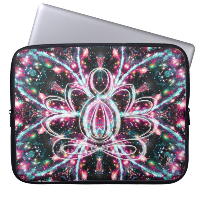 Zen Lotus fosforescens Laptop Fodral (Framsidan)