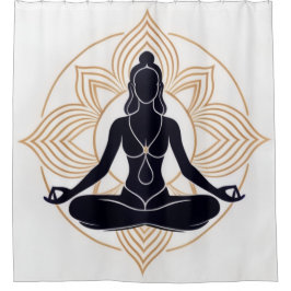 Zen Lotus Meditation Shower Curtain