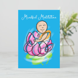 Zen Lotus Munk Meditation Inbjudningar