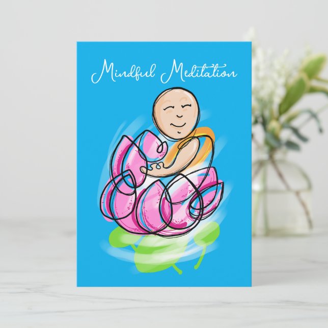 Zen Lotus Munk Meditation Inbjudningar (Stående Fram)