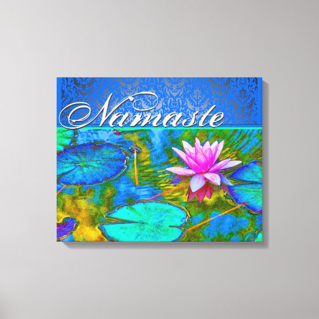 Zen Lotus Yoga Pracgers Elegant Damask Canvastryck (Framsida)