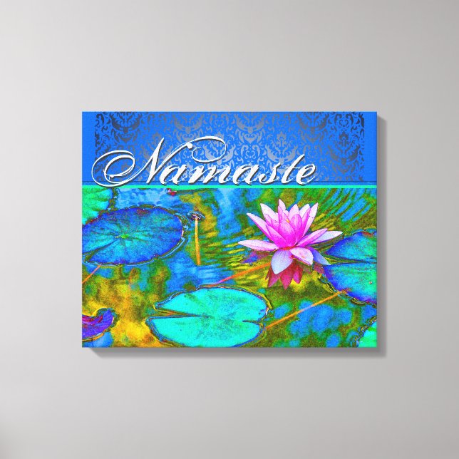 Zen Lotus Yoga Pracgers Elegant Damask Canvastryck (Framsida)
