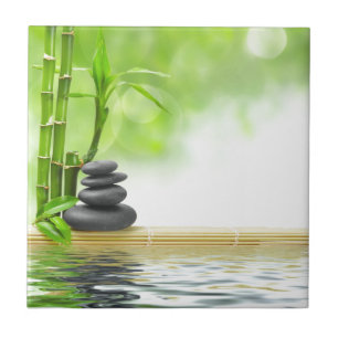 Zen lugn vatten-trädgård genom att läka kärlek kakelplatta