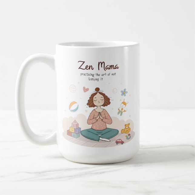 Zen Mama Calm Motherhood Art Kaffemugg (Vänster)