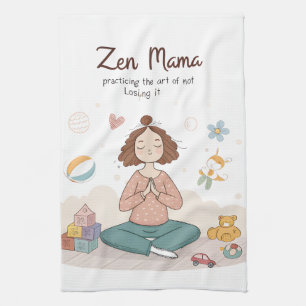 Zen Mama Lugn Moderskap Konst Kökshandduk