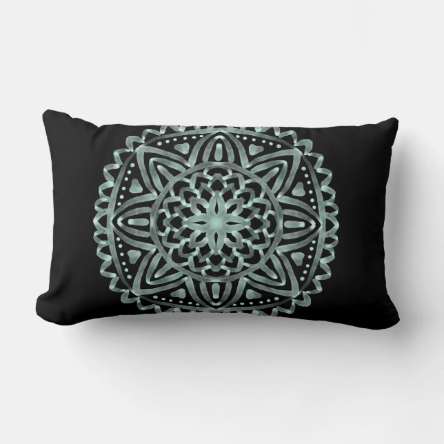 Zen Mandala Black Dekorativ kudde (Framsida)