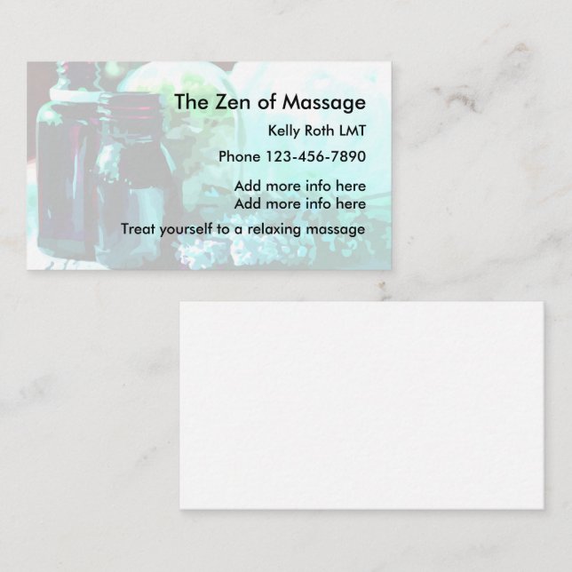 Zen Massage Affärskort Visitkort (Fram/baksida)