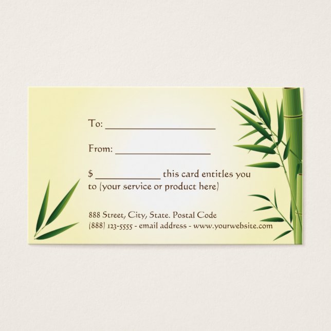 Zen Massage ı Gift-kort Visitkort (Framsidan)