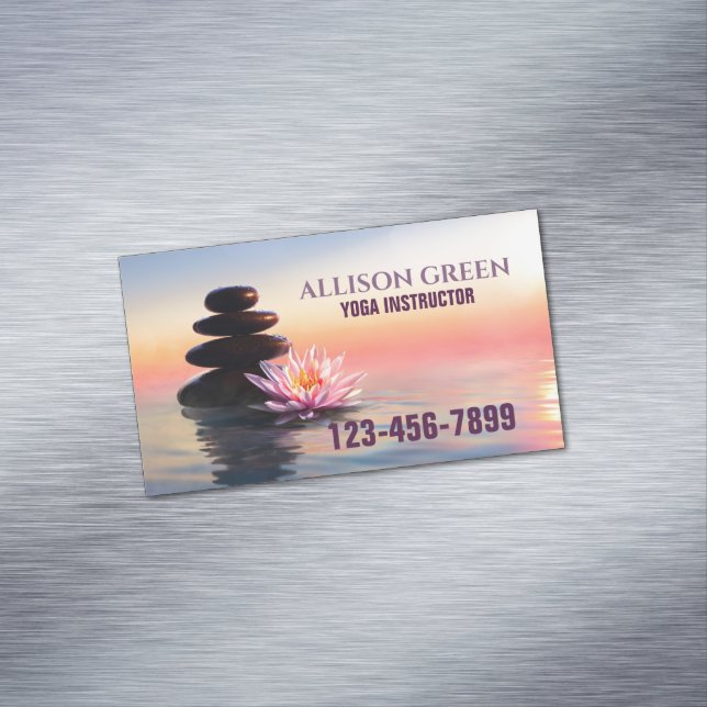 Zen Massage Therapy Meditation Yoga Instructor Magnetiska Visitkort (In Situ)