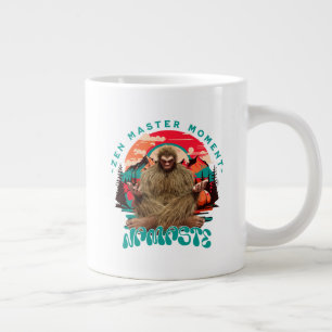 Zen Mästare Moment Bigfoot Meditation Retro Konst Jumbo Mugg