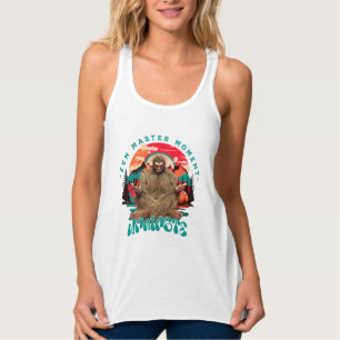 Zen Mästare Moment Bigfoot Meditation Retro Konst Linne Med Racerback