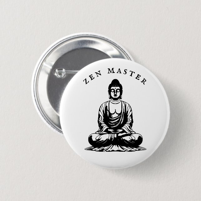 Zen Master - Buddha meditation Knapp (Framsida & baksida)